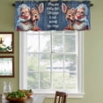 thumbnail image 3 of Santa Claus Elk Curtain Valances for Windows, Kitchen Valance Window Treatments Panel 2 Pack, Xmas Snowflakes Deer Winter Blue Rod Pocket Short Curtains for Bathroom Bedroom 60 x 18 Inch, 3 of 8