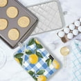 thumbnail image 5 of Yayeee Pot Holders Kitchen Heat Resistant with Pocket 7"x9.8" Cotton Oven Cooking Hot Pads, Light Blue Plaid, 5 of 7