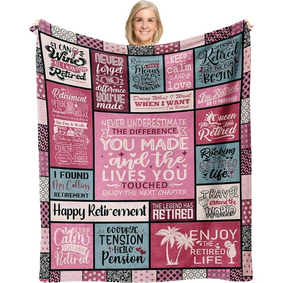 Retirement Blanket for Women, Retirement Gift for Woman, Retired Gifts for Women, Best Retirement Gifts for Women 2025, Happy Retirement Gifts for Teachers, Coworkers, Boss, Nurses, 60 X 50 in