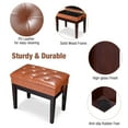 thumbnail image 6 of Yescom Piano Bench Adjustable Height PU Leather Padded Keyboard Organ Seat Throne Storage, 6 of 12