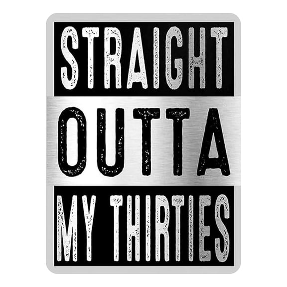 Straight Outta My Thirties Funny Birthday Edible Image Cake Topper For Quarter Sheet Cake By TNCT