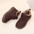 thumbnail image 4 of Womens Platform Snow Boots Hoop and Loop Slip on Comfy Furry Lined Soft Sole Waterproof Cute Winter Booties Brown 7, 4 of 8