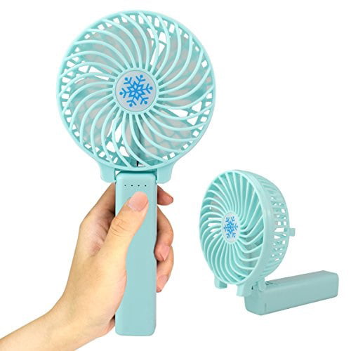 Foldable Design Adjustable 3 Speeds with 1-3 Hours Working Time for Home//Office Use /& Outdoor Activities Blue Battery Operated Rechargeable USB Fan Perry Lee Handheld Fan Mini Portable Desk Fan