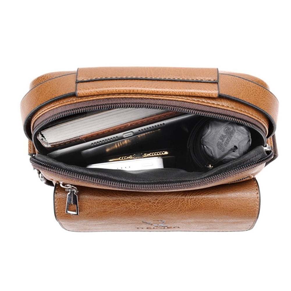 Leather Business Messenger Bag Shoulder Handbag For Men Travel