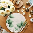 thumbnail image 2 of Green Floral Round 13 Inch Placemats Set of 4, Elegant Tulip Vintage Wildflower Plant HeatResistant Non Slip Place Mats for Dining Table, Wipeable Braided Kitchen Table Mats for Housewarming, 2 of 9