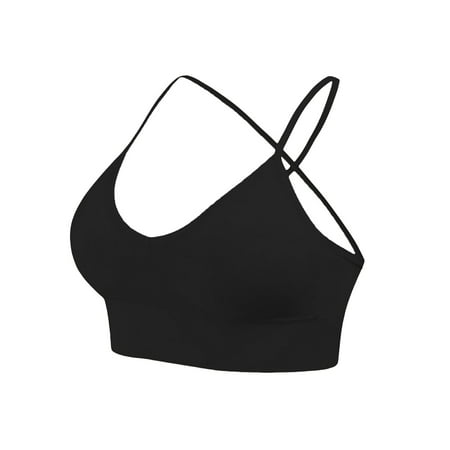 Seductiva Clearance Bras for Women Women s Knitted Thread Fixed Shoulder Strap Strap Triangular Cup Backless Back Sports Bra