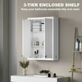 thumbnail image 4 of HOMCOM Bathroom Wall Cabinet, Modern Medicine Cabinet Wall Mounted, Over The Toilet Space Saver with 2 Doors and 2 Adjustable Shelves, White, 4 of 9