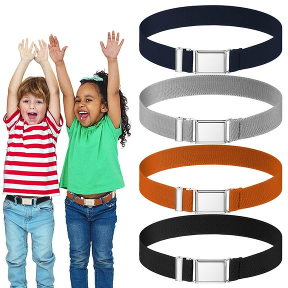 4 Pcs Kids Magnetic Belt,Adjustable Elastic Stretch Belts with Buckle for Boys Girls Children