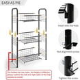 thumbnail image 3 of 3-Tier Free Standing Open Shelf, Adjustable Feet Metal Storage Tower for Bathroom, Kitchen, Living Room, 3 of 8