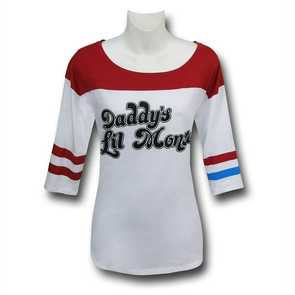Harley Quinn Lil Monster Women's Baseball T-Shirt-Medium