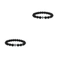 thumbnail image 3 of kurtrusly Wide Application Exquisite Beads Bracelet For Versatile Fashion Gifts Bracelets glossy black 2Set, 3 of 6