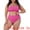 Hot Pink, variant on DARING DIVA Plus Size Two Piece Swimsuit for Women Scoop Neck 1X Black