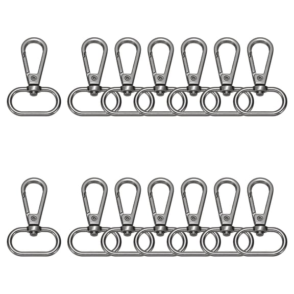 14pcs Swivel Clasps Hook, 1 inch Oval Ring Lobster Claw Clasps Trigger Snap Hooks Metal Keychain Clips for DIY Purse Jewelry Making, Gun Black