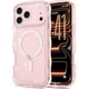 thumbnail image 1 of wonima11 适用于 iPhone 17 Pro Max 的磁吸式手机壳，透明闪亮亮片可爱卷曲波浪造型，男女通用，兼容 MagSafe，TPU 材质，防震保护壳，粉色, 1 of 1