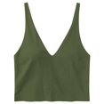 thumbnail image 6 of Karymi Short Sleeve Shirts for Women Racerback Deep V Cami Tank Top, Wide Fixed Shoulder Straps Slim Sleeveless Vest, Low Cut Layering Camisole T Shirts for Women, 6 of 6