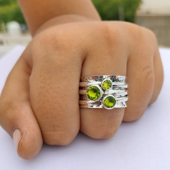 Peridot Gemstone Spinner ring