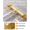 thumbnail image 3 of Wowow Wall Mount Tub Filler: Brushed Nickel Tub Faucet High Flow Two Handles Solid Brass, Long Spout Reach,Tub Faucet Bathroom Bathtub Faucets with 2 Handles with Brass Rough in Valve Included, 3 of 8