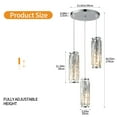 thumbnail image 6 of ZHLWIN 3 Light Chrome Pendant Lighting Modern Pendant Light , Mini Crystal Chandeliers,Adjustable Pendant Light Fixture for Kitchen Island Dinning Room Bedroom, 6 of 6