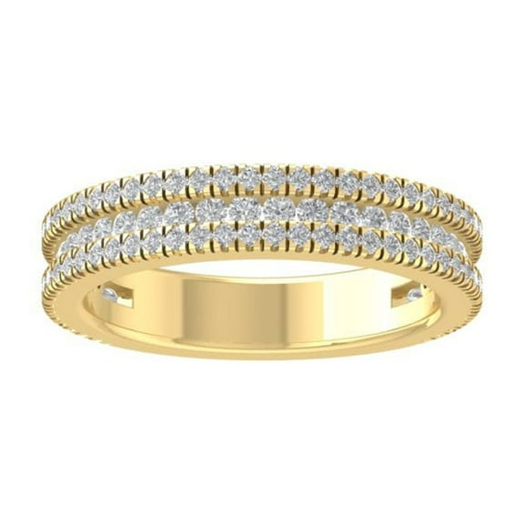 ARAIYA FINE JEWELRY 14K Yellow Gold Round Lab Grown Diamond Anniversary Band Ring (3/4 cttw, VS Clarity, D-F Color) Size 6.5
