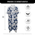 thumbnail image 6 of Xoenoiee Blue Hibiscus Flower Print Womens Kimono Mesh Swimsuit Coverup Long Beach Cover Ups Short Sleeve Summer Cardigan Quick Dry Swimwear Beachwear, 6 of 7