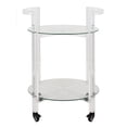 thumbnail image 2 of SAFAVIEH Couture Jules 2-Tier Glam Acrylic Bar Cart with Casters, Clear, 2 of 10