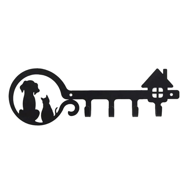 Under 10 Rack Key Hook No Punch Cat and Dog Rack Xuan Closed Storage Rack Wall Rack Black.