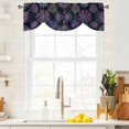 thumbnail image 4 of Tie Up Valances for Windows, Boho Floral Adjustable Valance Curtains Window Treatment for Living Room/Bedroom, Abstract Bohemia Flower Plant Black Rod Pocket Kitchen Curtains & Drapes 42x12 Inch, 4 of 9
