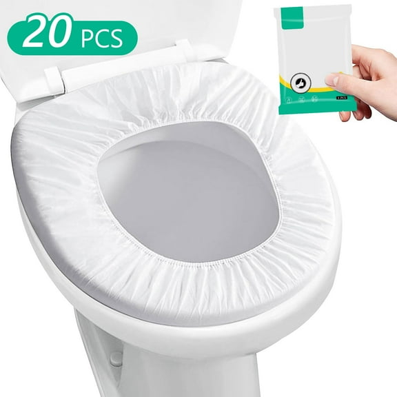 Tripumer 20 Pcs Travel Toilet Seat Mats Pads Non-woven Disposable Toilet Seat Covers for Outing Hotel Hospital Public Toilet