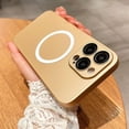 thumbnail image 4 of Compatible with iPhone 14 Pro Max Magnetic Case, Ultra Slim Frosted Hard PC Back with HD Camera Lens Cover Designed, Compatible with MagSafe for Men Women Girls - Gold, 4 of 9