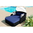 thumbnail image 6 of Double Lounge Sunbed With Adjustable Canopy And Pillow - Black Blue Cushions Outdoor Sun Lounger Relaxing Pe Cushion, 6 of 6