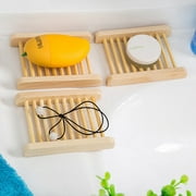Visland Natural Wood Soap Sponge Drain Storage Holder Tray Bathroom Kitchen Organizer