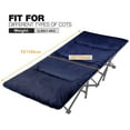 thumbnail image 2 of REDCAMP Folding Cot Pads for Sleeping Extra Thick, Soft Comfortable Velvet & Corduroy Cotton Camping Cot Mattress Pad for Backpacking Hiking, Black Blue Brown Grey 75x30 inches, 2 of 8