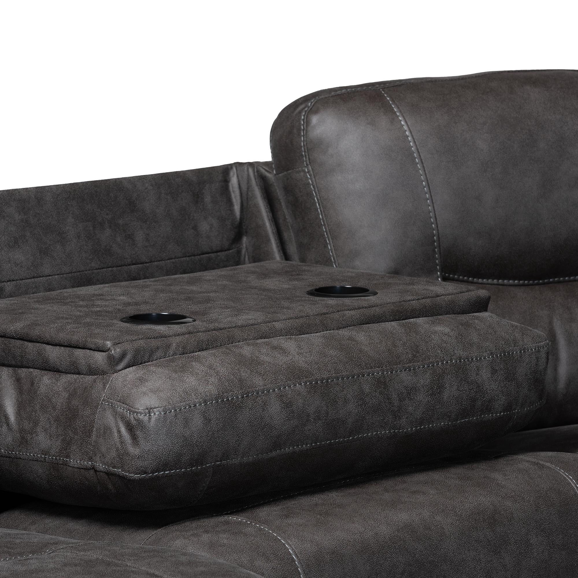 Baxton Studio Mistral Modern Modular Sofa, 6-Piece, Charcoal Grey