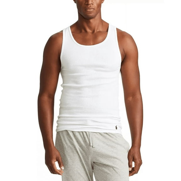 Polo Ralph Lauren WHITE Men's Classic-Fit Tank Top, 3-Pack, US Medium