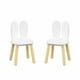 thumbnail image 5 of Juego de mesas y sillas para niños, juego de mesas y sillas para niños con tema de conejo de 3 piezas, juego de mesa móvil de madera para niños, piernas de mesa de madera maciza (blanco), 5 of 5