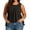 Black, variant on Women's Chiffon Tank Top Elegant Ruffled Hem Sleeveless Blouse Loose Flow Summer Tunic for Casual Wear
