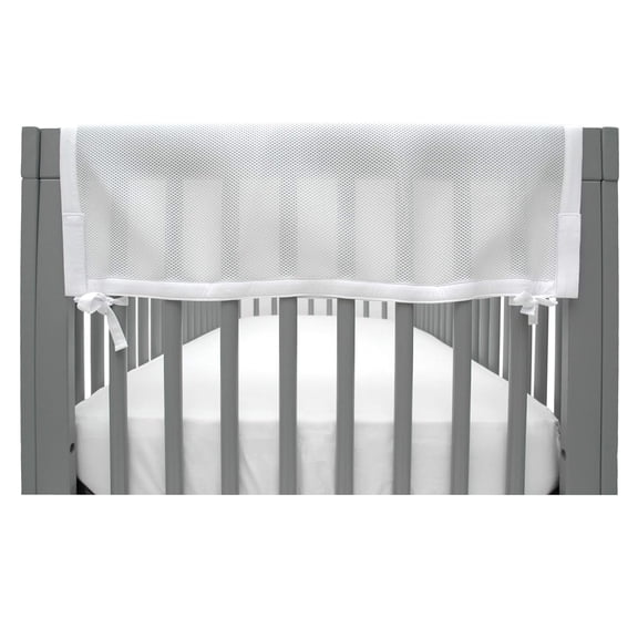 BreathableBaby Mesh Crib RailGuard Teething Cover, White, 27” Short Panel (2-Pack)