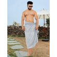 thumbnail image 5 of LA LEELA Men's Holiday Pareo Standard Swimsuits Elegant Vacation Sarong Swimwear Long Swim Beach Wrap One Size Anchor, White Summer Vacation, 5 of 5