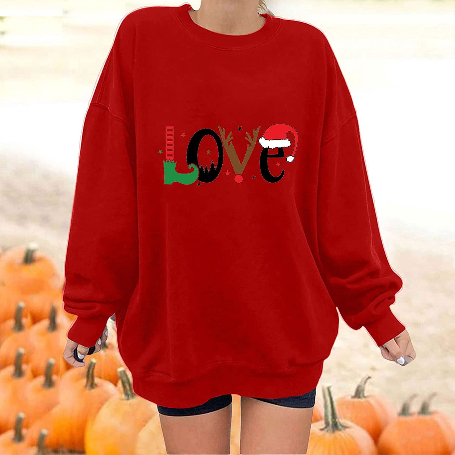 Women's Casual Lace Long Sleeve Patchwork V-Neck Pullover Heart Print T-shirt Tops Plus Size Blouses Shirt Dressy for Fall