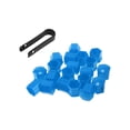 thumbnail image 1 of Unique Bargains 20 Pcs Vis de Roue Crantée Boulon Écrou Jantes Vis de Pneu Capuchon Anti-Poussière Protection Écrou Plastique Bleu 19mm, 1 of 7