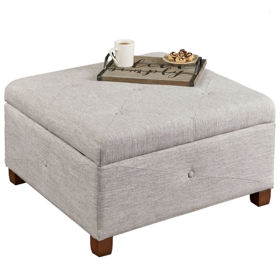 Caroline Storage Ottoman Tan 29.5 “ x 16”
