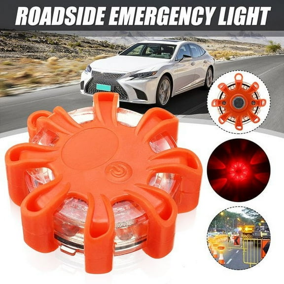 Dicasser 1/2/3/4Pcs 8LED Road Flares Emergency Disc Beacon Roadside Safety Light Warning Flashing
