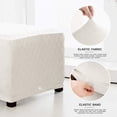 thumbnail image 3 of Enova Home Ultra Soft Rhombus Jacquard Polyester Stretch Fabric Oversized Ottoman Slipcovers (Cream), 3 of 6