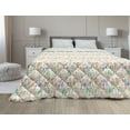 thumbnail image 1 of Fruit Down Alternative Comforter, Polygon Patterned Apples Fresh Tones Illustration, Microfiber Quilt for All Season, 5 Sizes, Mustard Lime Green, by Ambesonne, 1 of 3