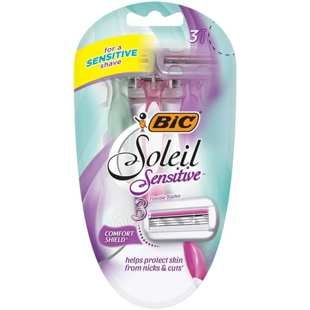 BIC Soleil Sensitive 3 Blade Women's Disposable Razor, 3 (Best Women's Razor Closest Shave)