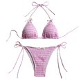 thumbnail image 3 of JAKANYQ Bikini Aguichant de Vacances Maillot de Bain de Plage pour Femmes Rétro Charmant, S, 3 of 8