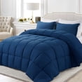 thumbnail image 2 of INGALIK Luxury Hotel-Style 3-Piece King Comforter Set, Hypoallergenic Quilted Down Alternative, All-Season Duvet Insert, Machine Washable, Corner Tabs, (Blue, 90x102 inch), 2 of 10