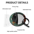 thumbnail image 4 of Retro Cat 2pcs PU Leather Round Bag Tags with Privacy Cover and Name ID Tag - Suitcase Tags for Travel Luggage, Handbags, Backpacks, School Bags, 4 of 6