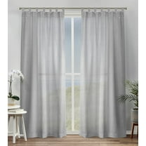 Exclusive Home Bella Sheer Tab Top Curtain Panel Pair, 54"x96", Silver