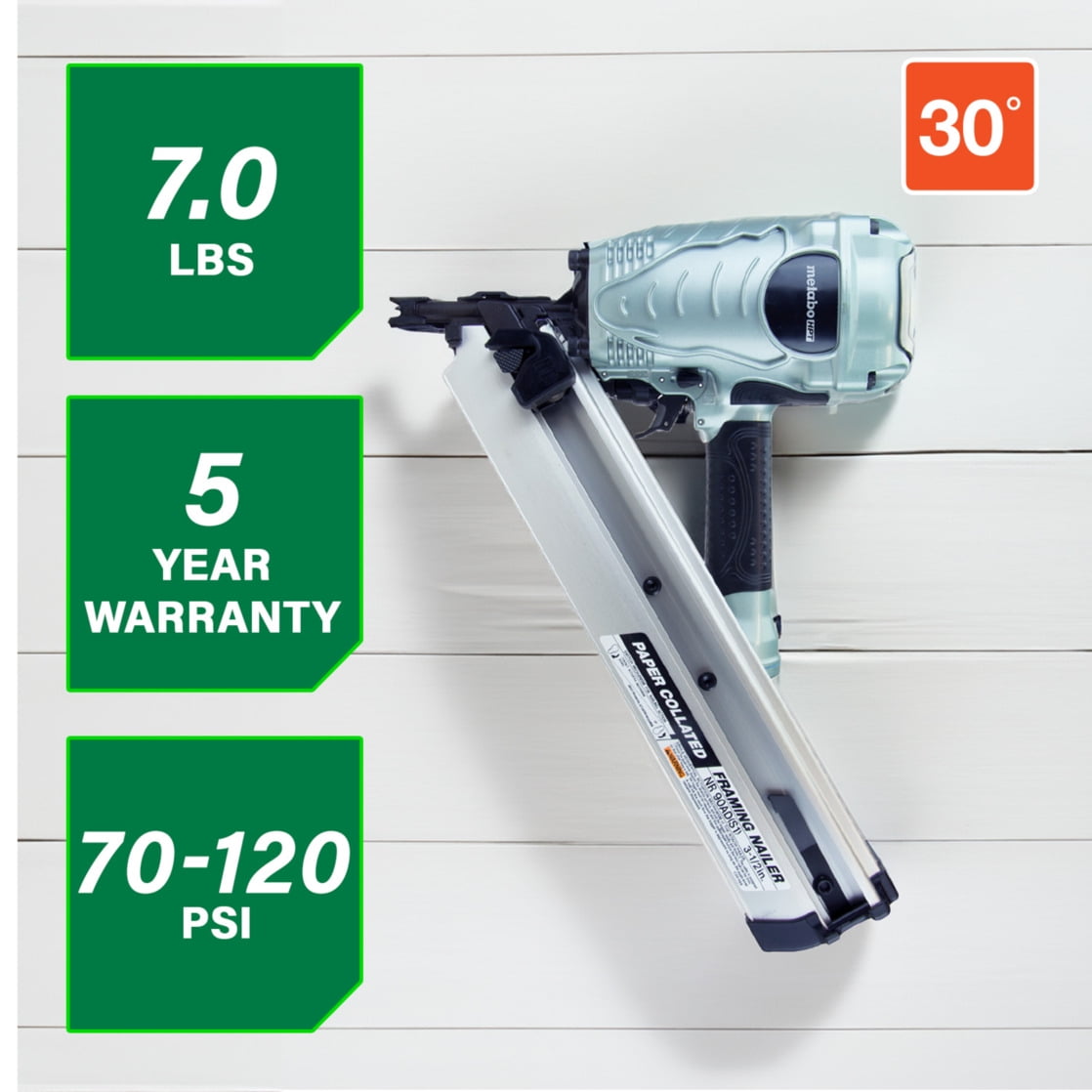 Metabo HPT Pneumatic Framing Nailer, 3-1/2-In, NR90ADS1